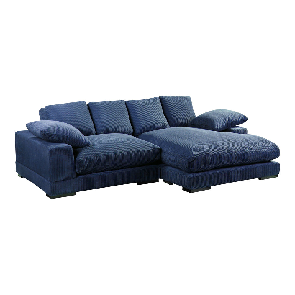 Moe's Plunge Sectional Sofa in Navy with Flip Chaise