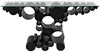 Paradox Console Table in Matte Black Industrial Steel with Glass Top
