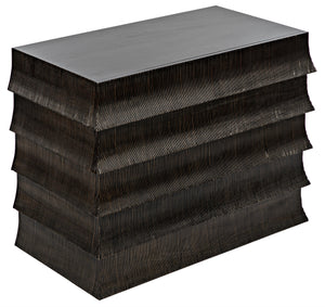 Ava Mahogany Dresser in Hand-Rubbed Black with Light Brown Highlights