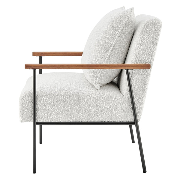 Quinton Fabric Accent Arm Chair In Boucle Beige