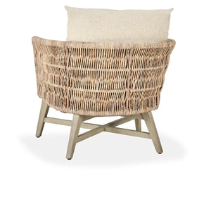 Collins Outdoor Accent Chair in Mango Wood and Olefin Fabric