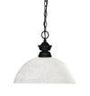 Shark 1 Light Pendant in Matte Black Finish
