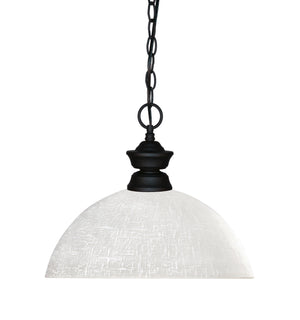 Shark 1 Light Pendant in Matte Black Finish