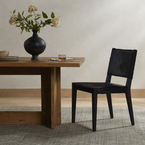 Villa Dining Chair In Dark Hair On Hide