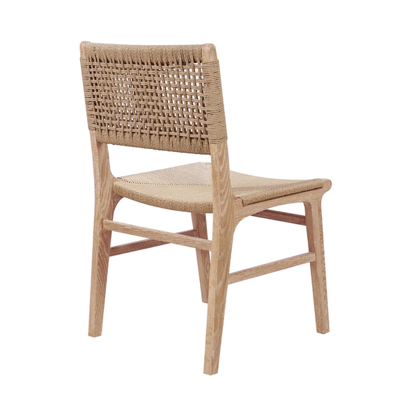 RATTAN WRAPPED DINING CHAIR IN MATTE CERUSED OAK