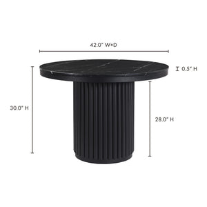 Tower Dining Table Black Marble by Moe's