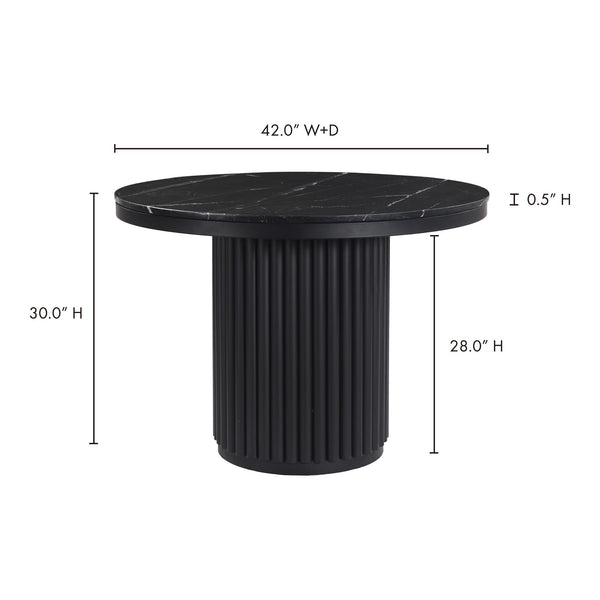 Tower Dining Table Black Marble by Moe's