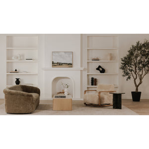 Moe's Eckersley Lounge Chair in Cream Faux Fur