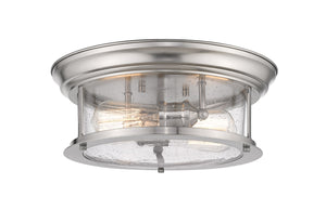 Sonna 2 Light Flush Mount in Brushed Nickel Finish