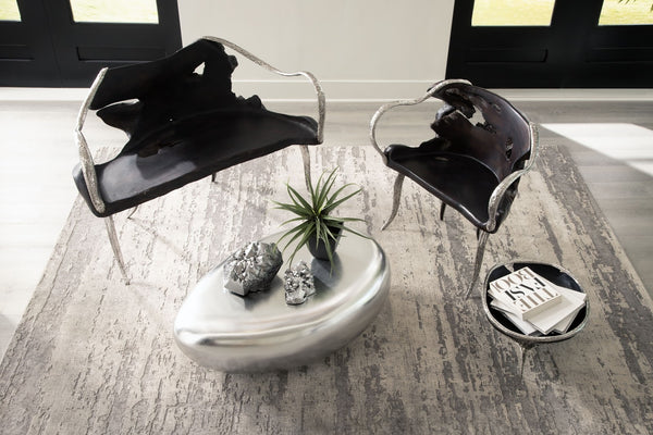 Graven Table Top Bowl, Black and Stainless Steel