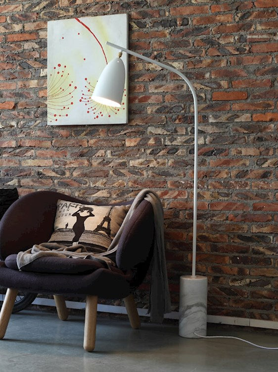 Loren Floor Lamp - White/Marble