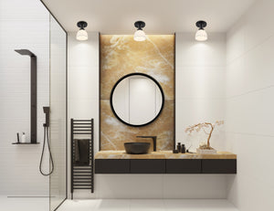 Ashton 1 Light Flush Mount in Matte Black Finish
