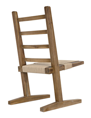 Salam Teak and Rope Chair with Clear Coat Flat Finish