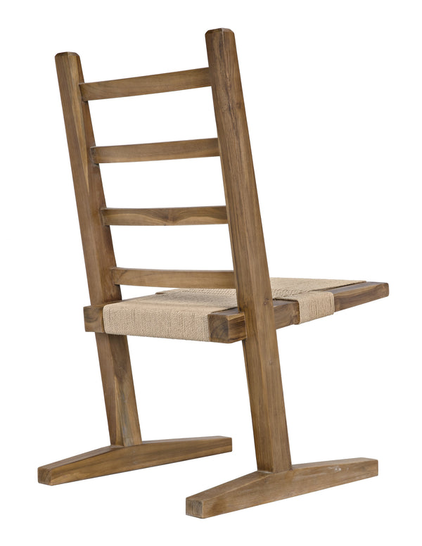 Salam Teak and Rope Chair with Clear Coat Flat Finish