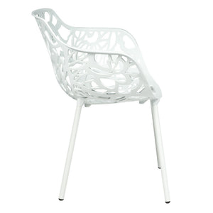 ORO ALUMINUM CHAIR (WITH ARMS) - WHITE