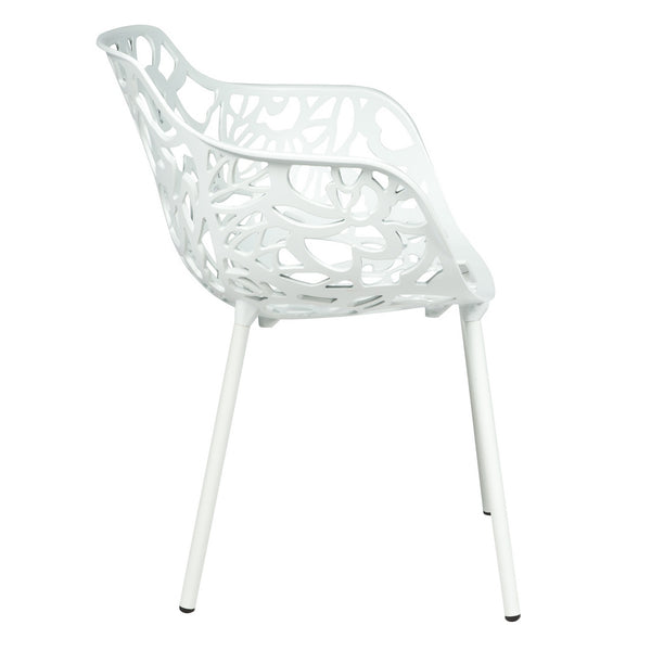 ORO ALUMINUM CHAIR (WITH ARMS) - WHITE