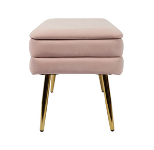 Ziva Blush Velvet Storage Bench