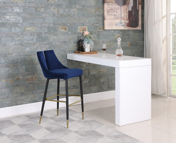 Colin Stool In Navy Velvet