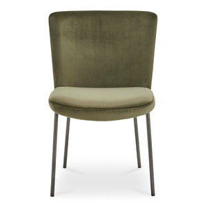 Moe's Early Dining Chair Faux Green Mohair