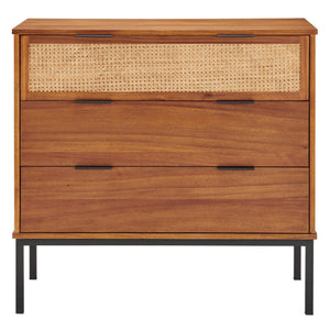 Caine Rattan Chest 3 Drawers In Brown