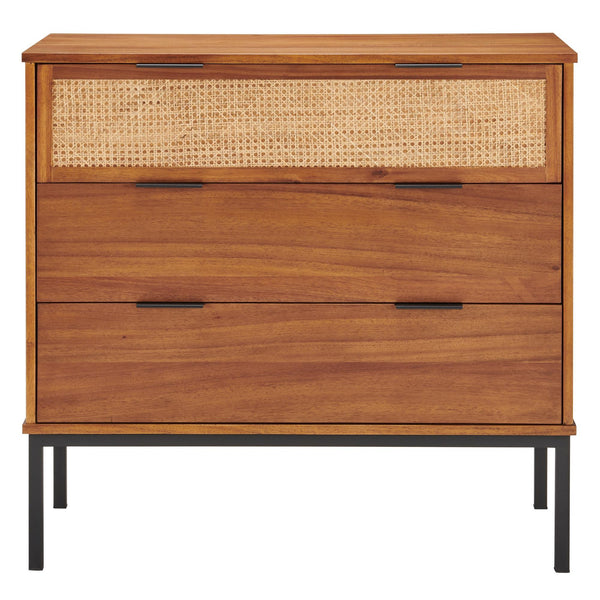Caine Rattan Chest 3 Drawers In Brown