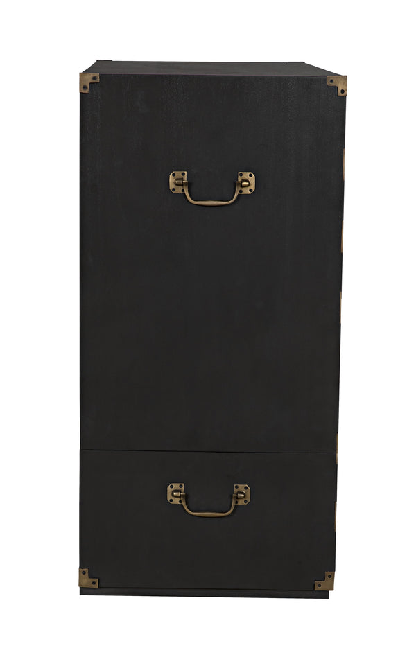 Charles Chest in Pale Mahogany with Brass Handles
