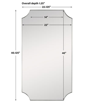Lennox Brass Scalloped Corner Mirror
