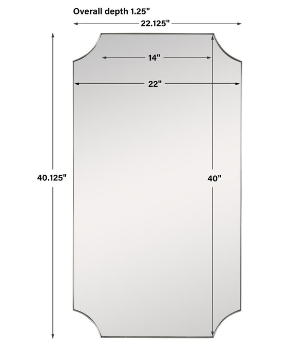 Lennox Brass Scalloped Corner Mirror