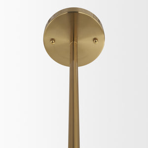 Cybill Brushed Brass w/ White Metal Shade 1-Light Wall Pendant