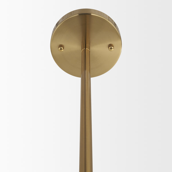 Cybill Brushed Brass w/ White Metal Shade 1-Light Wall Pendant