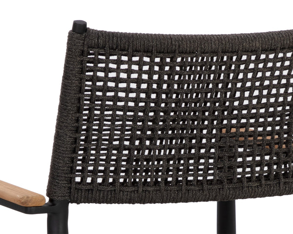 NAVA STACKABLE DINING ARMCHAIR - BLACK