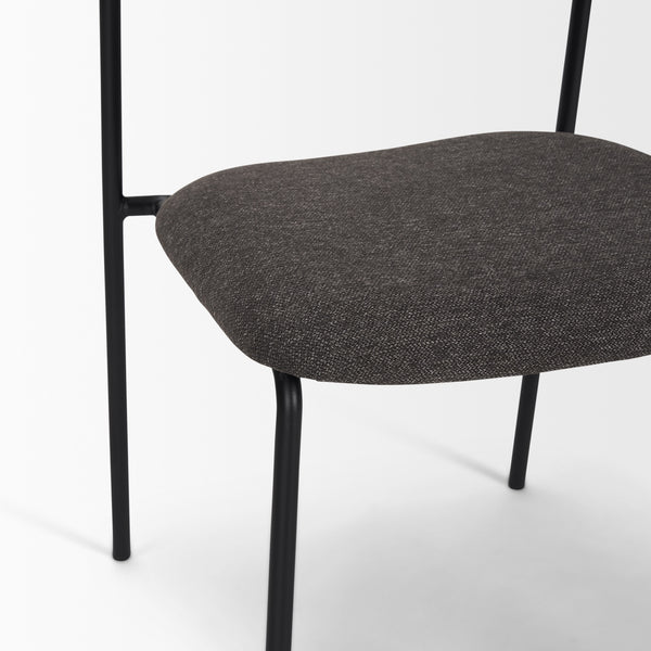 Corey Dining Chair w/ Gray Fabric & Matte Black Metal