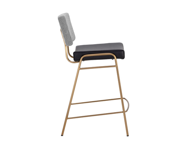BRINLEY COUNTER STOOL - GOLD - NIGHTFALL BLACK / CHACHA GREY