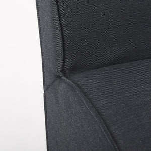Damon Fully Upholstered Grey Fabric Dining Chair on Casters
