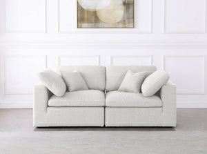Carmen Cloud Modular Sofa In Cream Linen Fabric