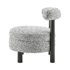 Esther Boucle Accent Chair, Speckled White 