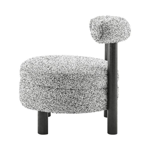 Esther Boucle Accent Chair, Speckled White 