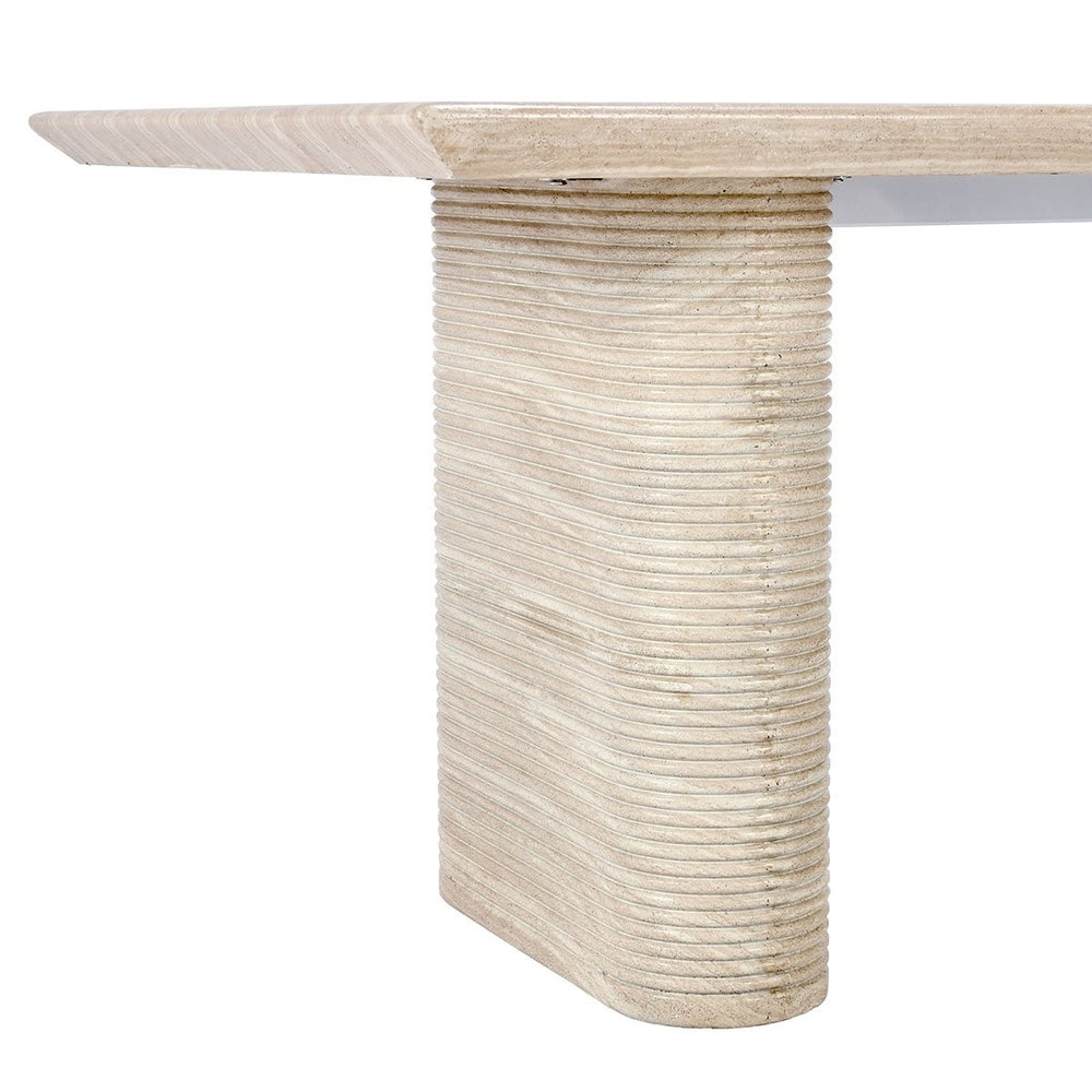 Aiden Outdoor Rectangle Dining Table, Beige Concrete