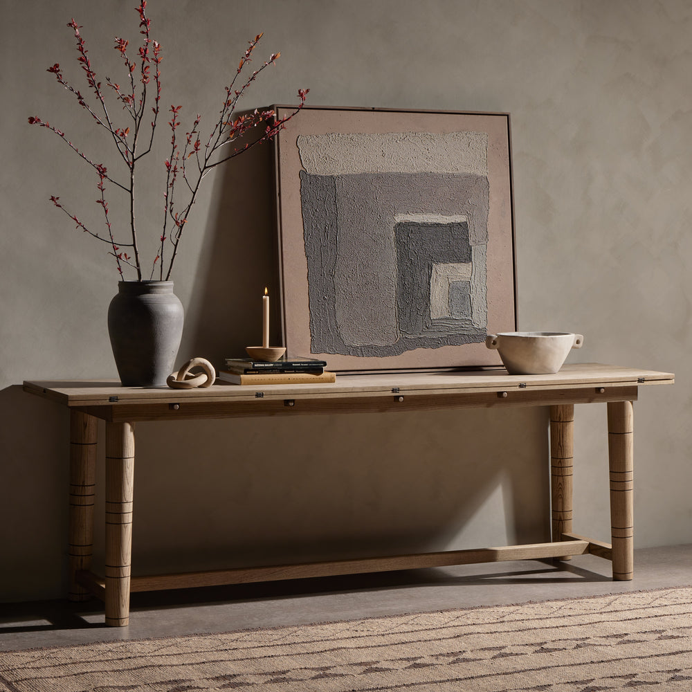Flip Top Console Table In Toasted Ash