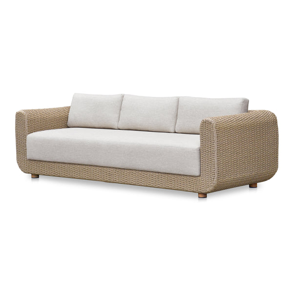 Moe's Soma Natural Outdoor Sofa with Olefin Cushions