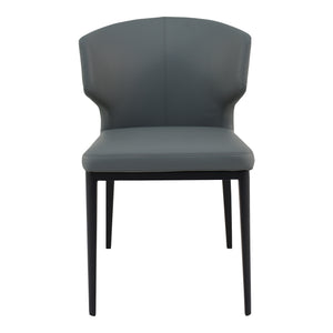 Moe's Delaney Dining Chair Set in Grey Vegan Leather