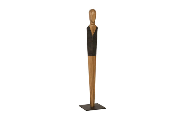 Vested Male Sculpture, Natural/Black Copper, Small