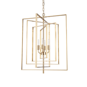 Colleen Antiqued Gold Metal 4-Light Chandelier