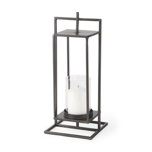 Albus II Small Black Metal Rectangular Table Candle Holder