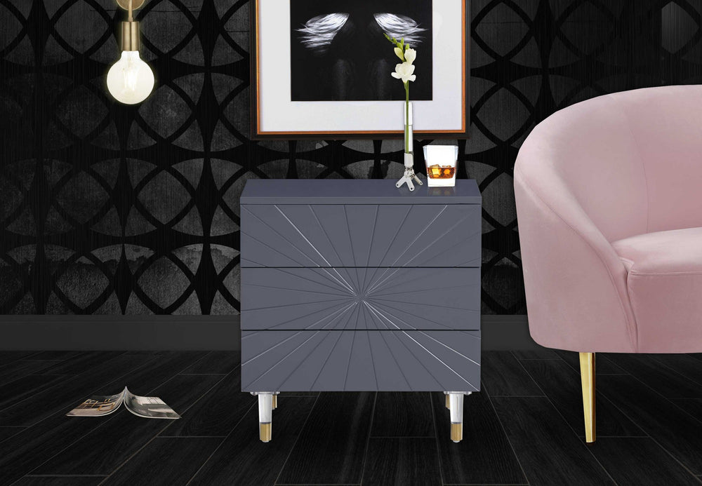 Darryl Side Table In Grey Lacquer