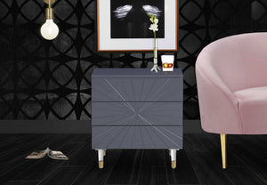 Darryl Side Table In Grey Lacquer