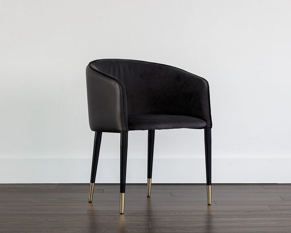 Asher Dining Chair - Abbington Black / Napa Black