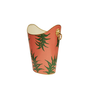 OVAL WASTEBASKET WITH LION HANDLES IN PALM