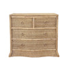 FOUR DRAWER CHEST IN WOVEN RATTAN WITH SATIN BRASS PULLS