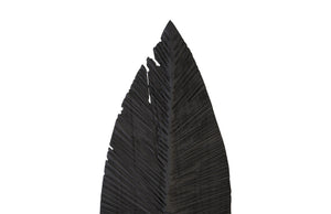 Carved Leaf on Stand, Burnt, Large